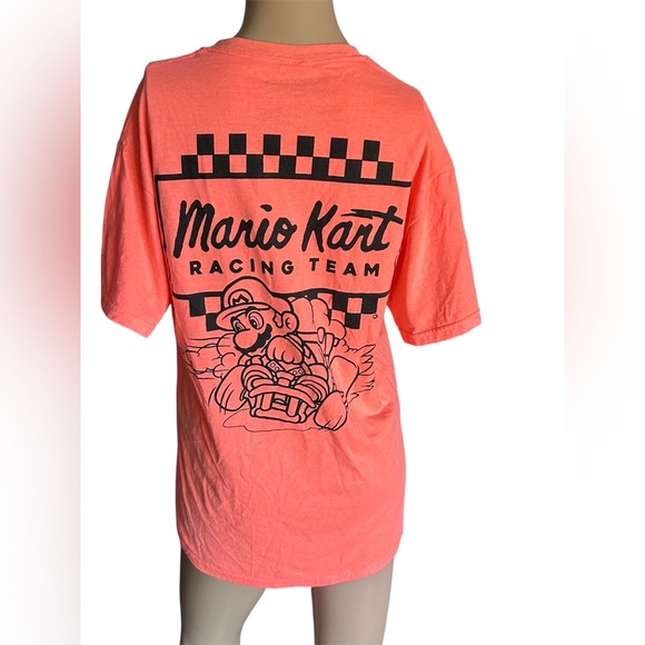 Mario Kart Racing Team Crew Neck Tee Neon Melon Gamer Graphic Mario Shirt Size M - Picture 1 of 4